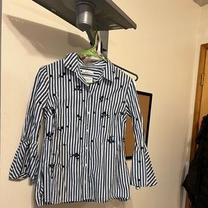 Charter club button up with peplum sleeves size S